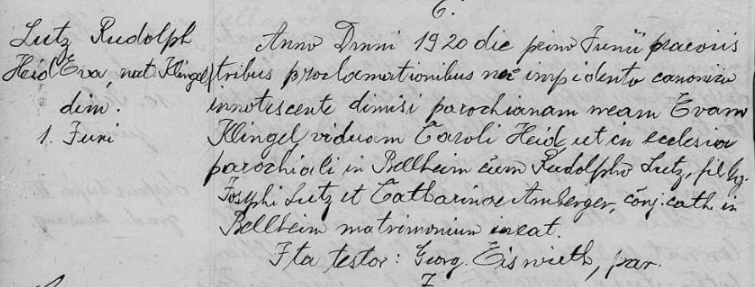 Bischöfl. Ordinariat Speyer, Kath. Pfarramt Leimersheim. Heiratsregister 1860 - 1928; Film-Nr. LM 1018